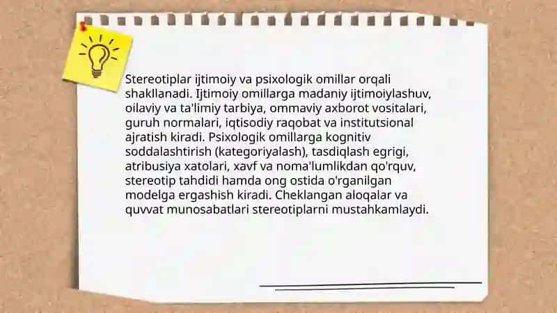 Madaniyatlararo kommunikatsiyada stereotiplar. Konflikt nazariyasi 4