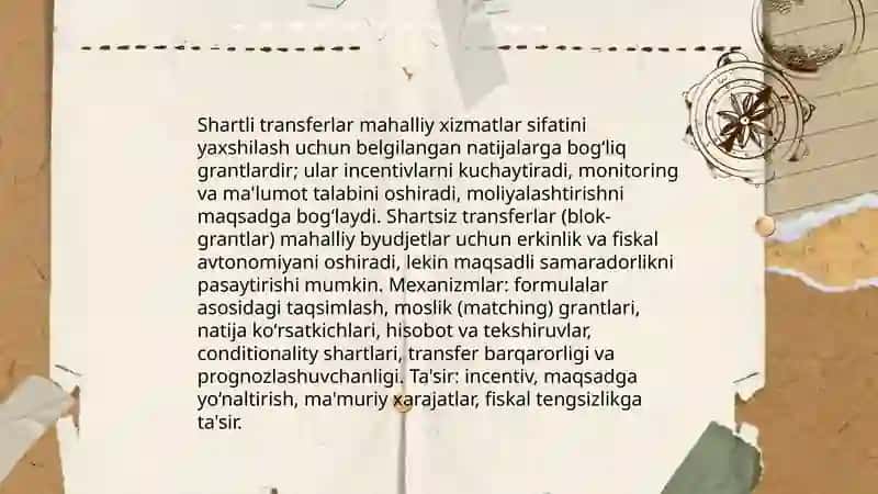 Mahalliy byudjetlarni qőllab quvvatlash mexanizmlari 4