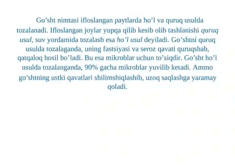 Go'shtvago'shtmaxsulotlarini bakteriologik ko'rsatkichlarni baxolash 4