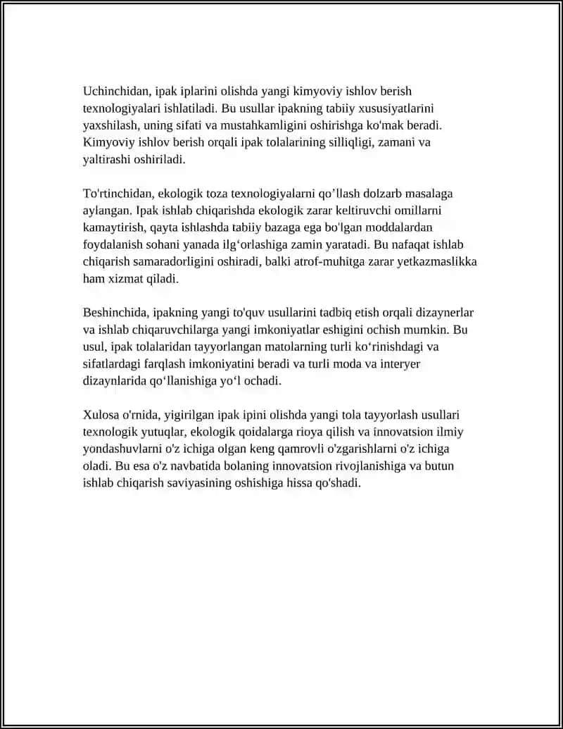 YIGIRILGAN IPAK IPINI OLISHDAGI YANGI YOʻNALISHLAR 4