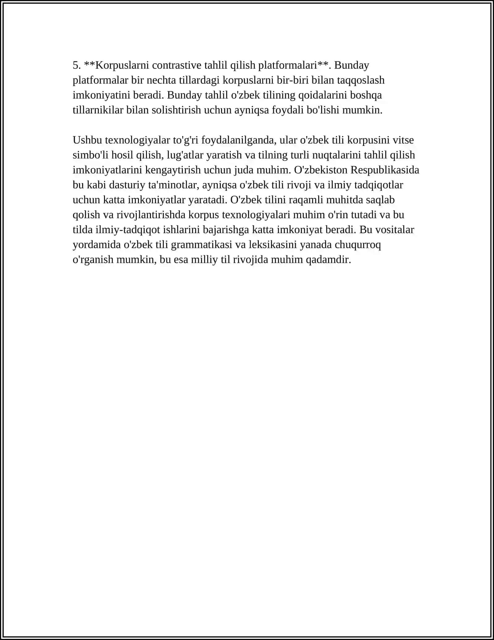 O‘zbek tili korpusining dasturiy ta'minoti imkoniyatlari 4