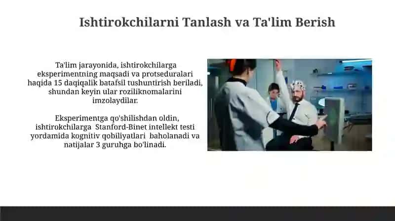 Psixologik eksperiment oʻtkazish 4