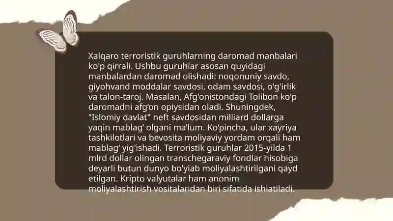 Xalqaro terrorizmning moliyaviy va iqtisodiy manbalari 4