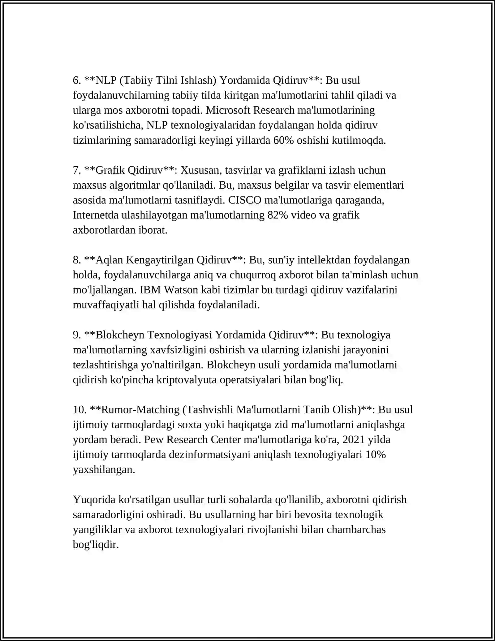 MA’LUMOTLARNI QIDIRIAH USULI ALGORITMLARNI QIDIRUV SAMARADORLIGI QIDIRUV TUSHUNCHASI VA ULARNI VAZIFASI 4
