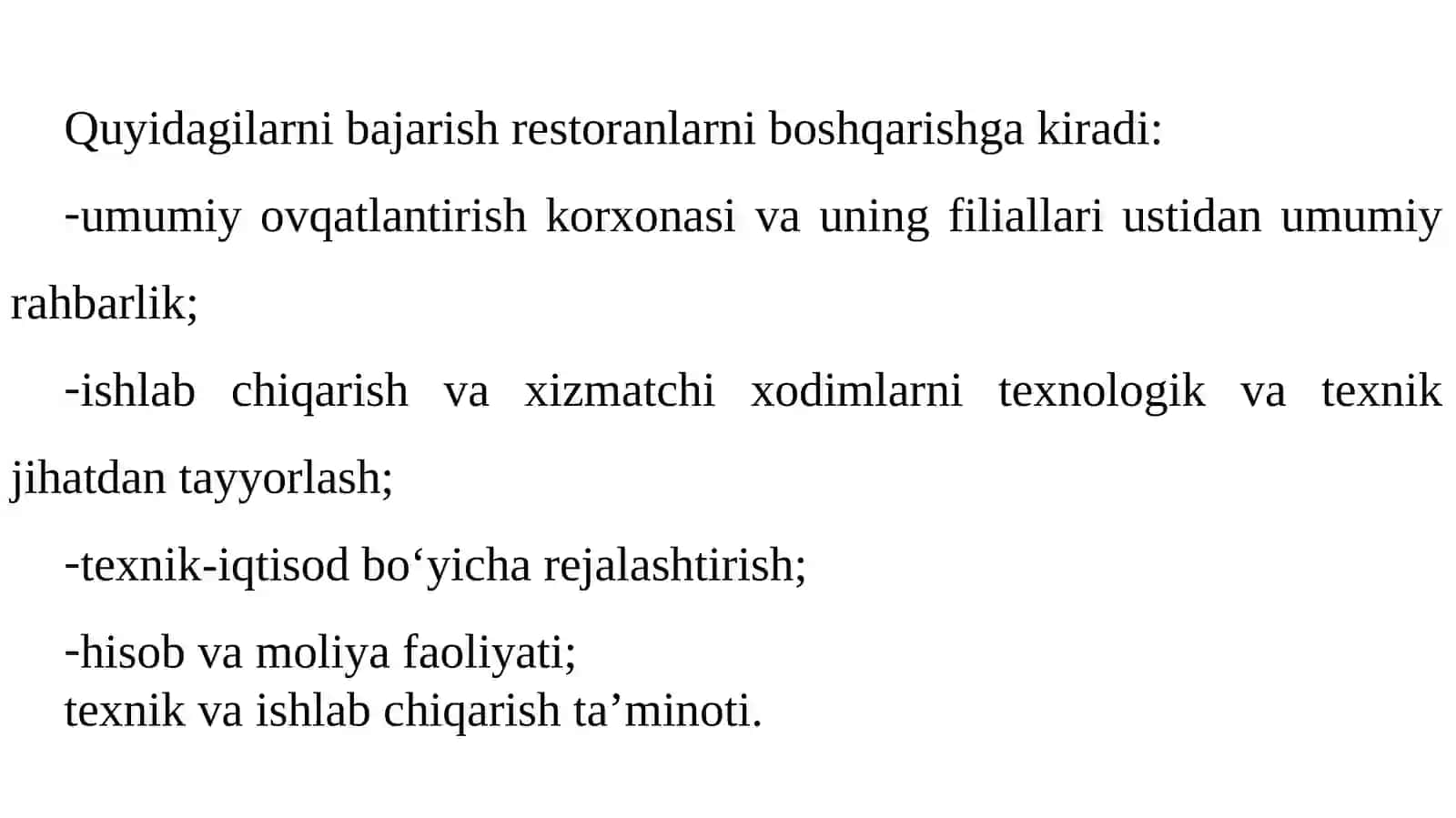 Restoranlar ovqatlantirishning asosiy tizimi sifatida 4