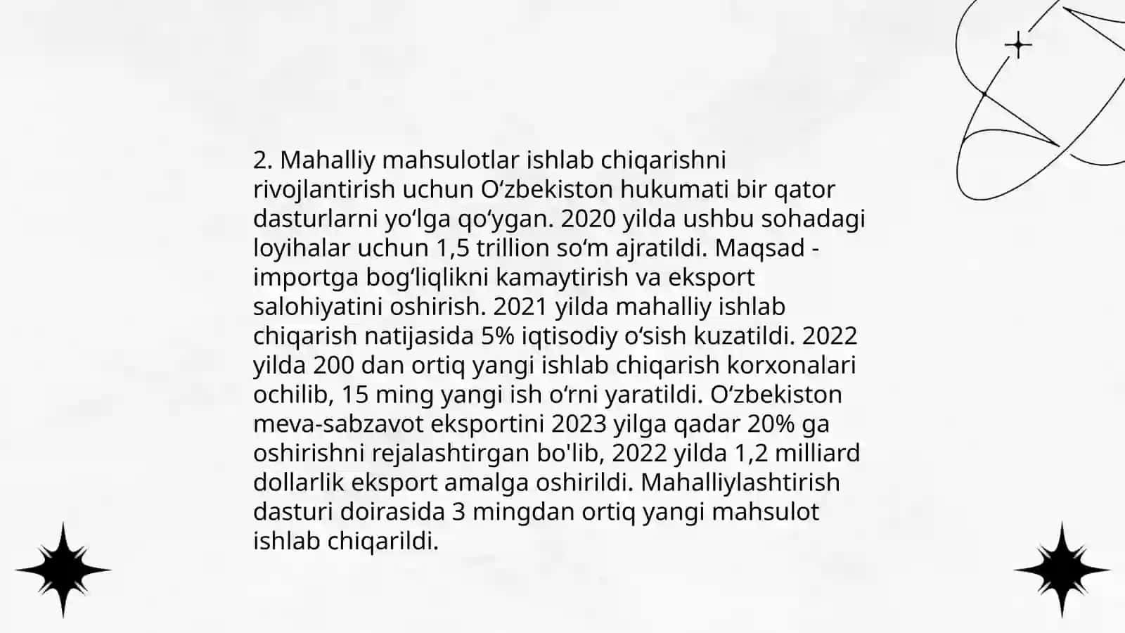 Mustaqillik yillarida sanoat ishlab chiqarishiga bo'lgan e'tiborning keskin kuchayishi 4