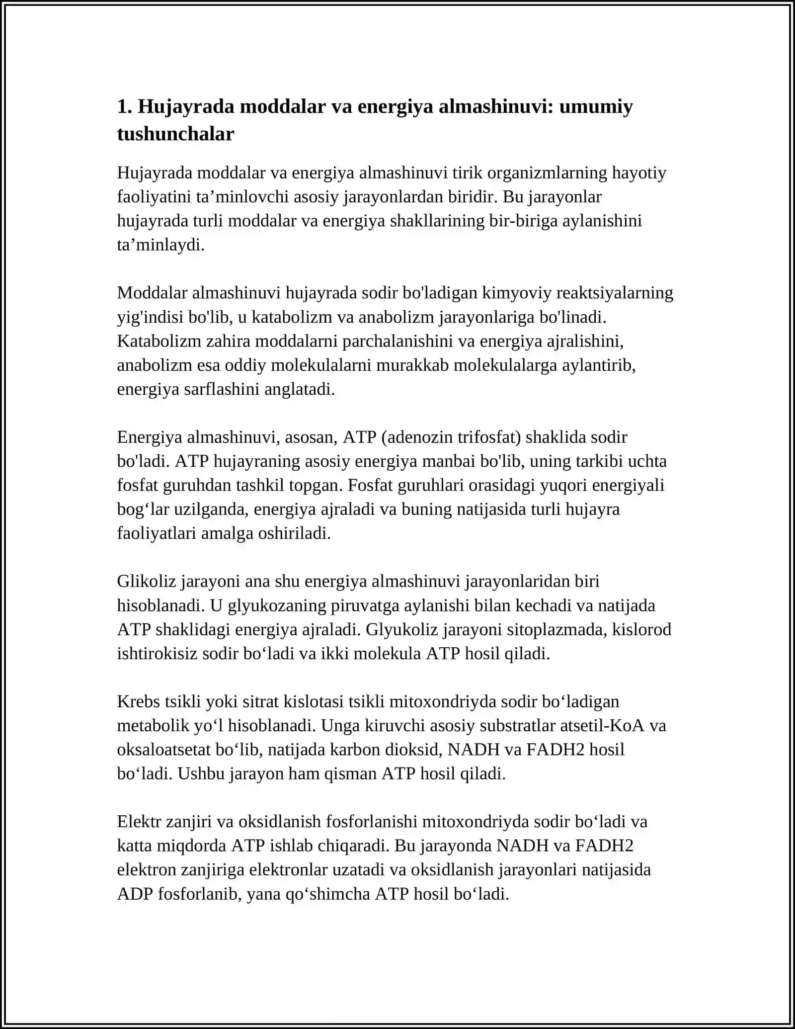 Hujayrada moddalar va energiya almashinuvi 4