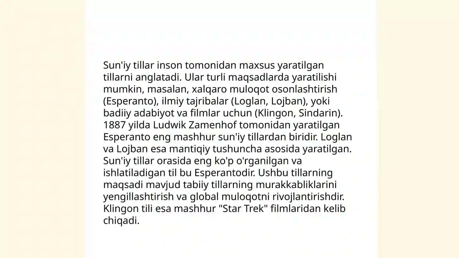 Sunʼiy tillar 4