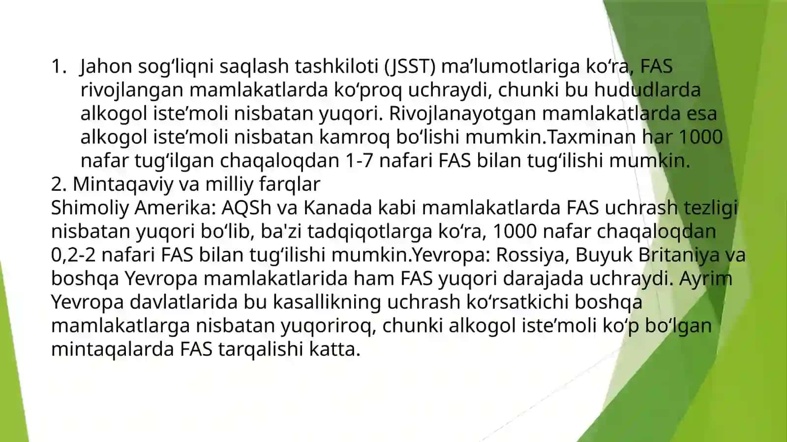 Fetal alkogol sindromi, sabablari, diagnostikasi, va uni davolash 4