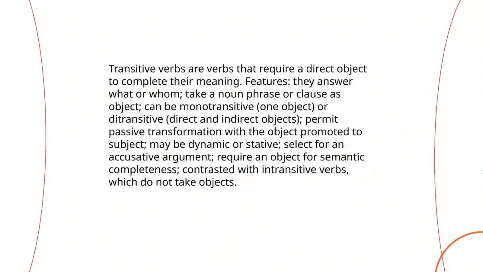 Review grammar stative transative and intransative verbs 4