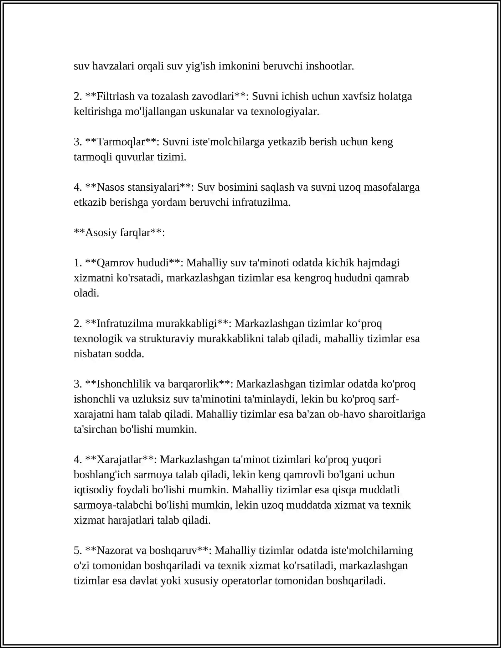 MAHALLIY VA MARKAZLASHGAN SUV TA'MINOTI HAQIDA TUSHUNCHA,ULARNING GIGIYENIK AHAMIYATI 4