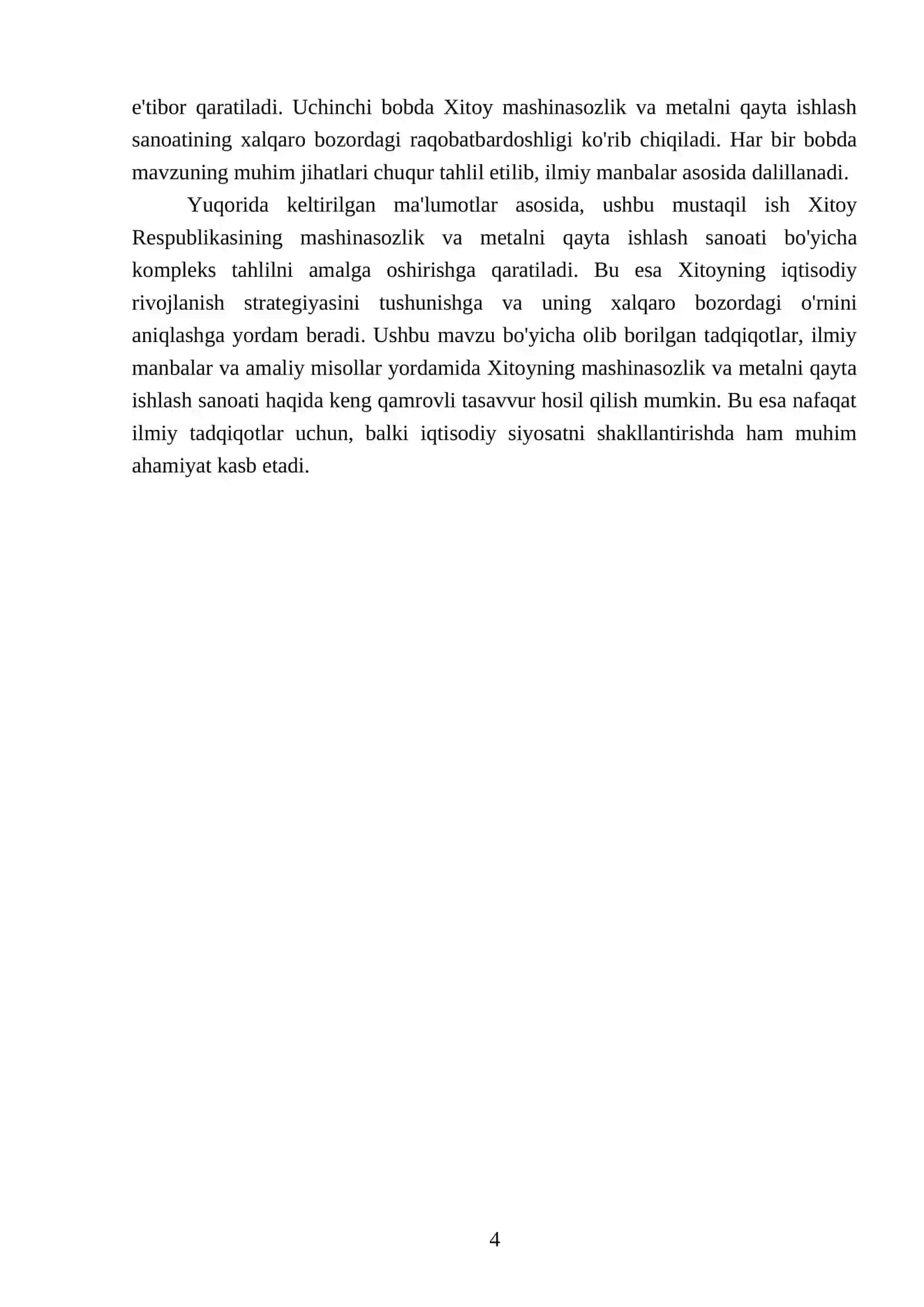 Xitoy Respublikasini mashinasozlik va metalni qayta ishlash sanoati 4