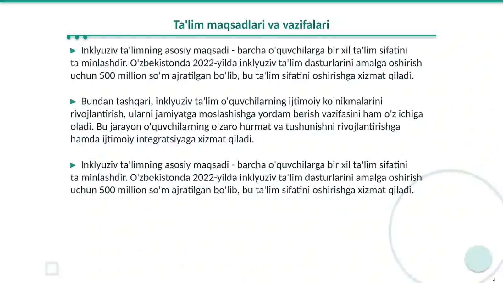 Inklyuziv maktablarda olib boriluvchi mashg'ulotlar 4
