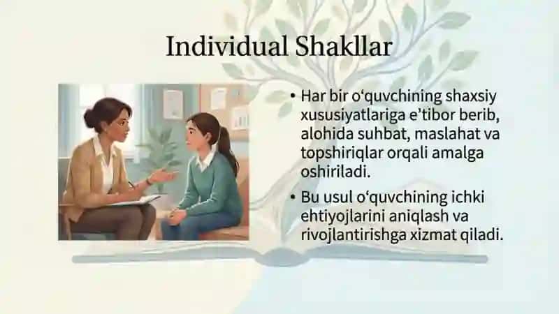 Tarbiya fanini oʻqitish shakllari 4