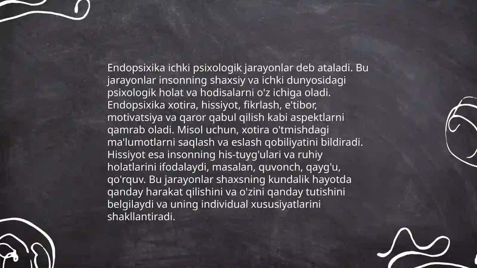 Shaxs nazariyalari.Endopsixika, Egzopsixika. Diqqatning xususiyatlari 4