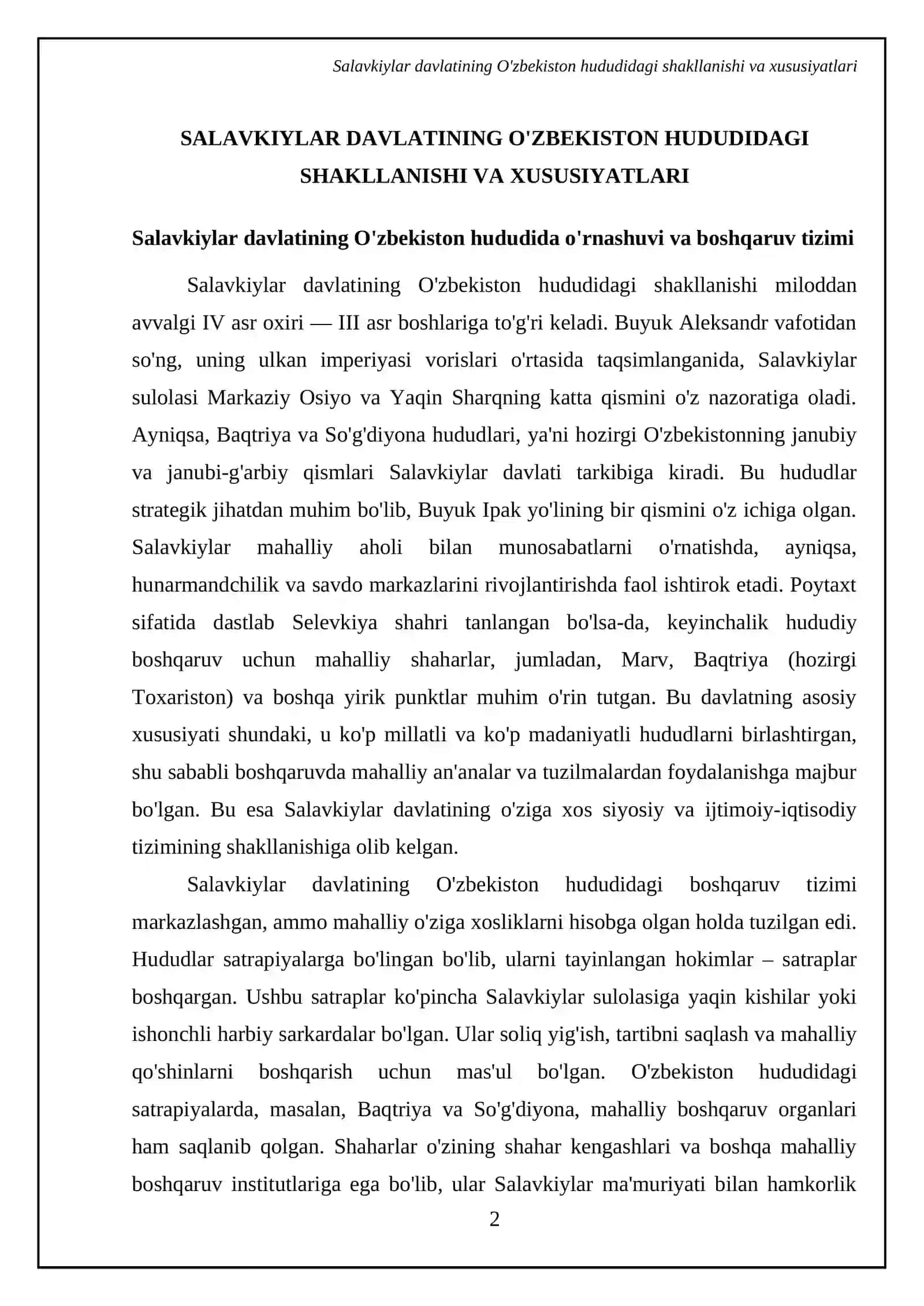O'ZBEKISTONNING ANTIK DAVR DAVLATCHILIGI SALAVKIYLAR VA YUNON-BAQTRIYA DAVLATLARI 4