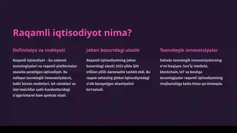 Raqamli iqtisodiyotni rivojlantirish: ustuvor yo‘nalishlar 4
