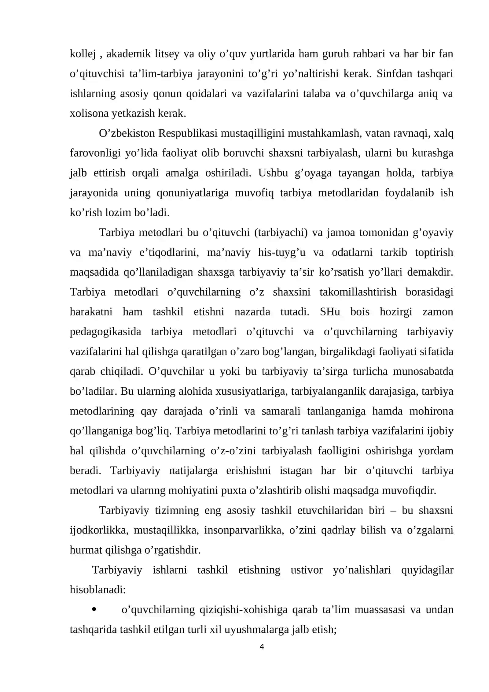 Tarix bo’yicha sinfdan tashqari olib boriladigan ishlar metodikasi 4