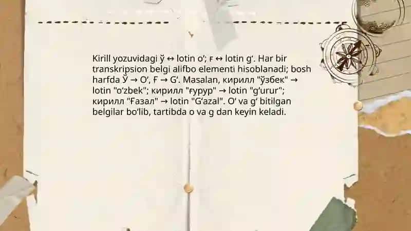 Kirill va lotin yozuviga asoslangan transkripsion belgilar 4