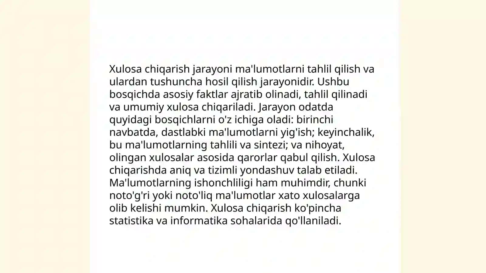 Xulosa chiqarishning umumiy mantiqiy tavsifi 4