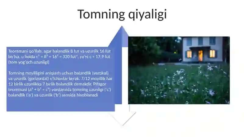 Uyni ta'mirlashda dizayn loyihasini tayyorlashda Pifagor teoremasini ta'lim berishning masofaviy metodlari 4