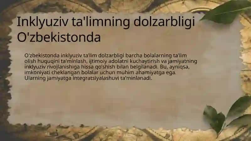 O’zbekistonda inklyuziv ta'limning me’yoriy- huquqiy bazasini tahlil qilish 4