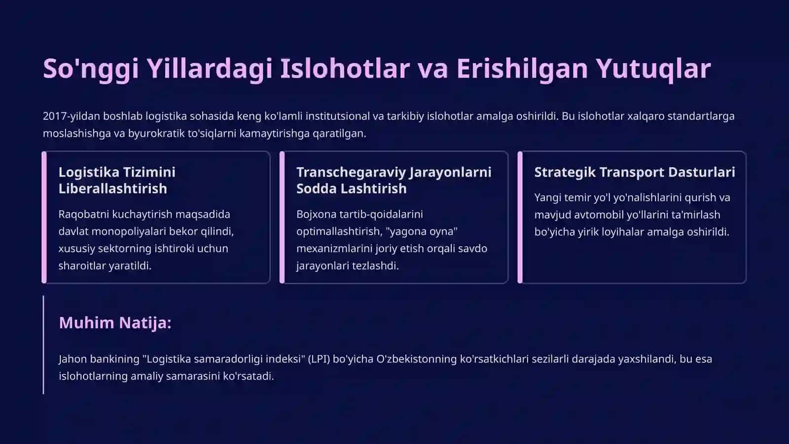 O’ZBEKISTON TRANSPORT LOGISTIKA TIZIMINING RIVOJLANISHI 4