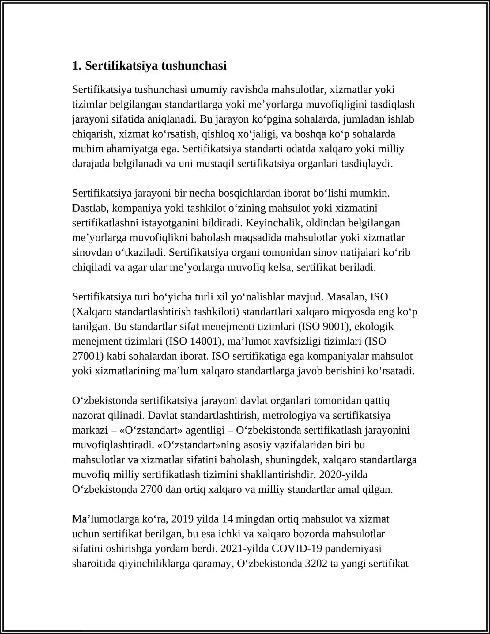 SERTIFIKATSIYALASHTIRISH BO'YICHA UMUMIY ASOSIY TUSHUNCHALAR VA ATAMALAR 4