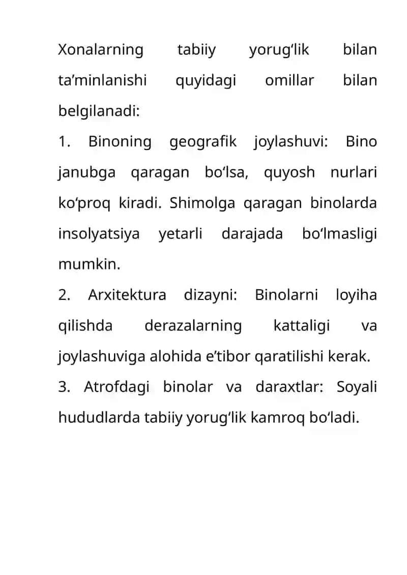 Xonalarning Insolyatsiyasi Va Yorug‘lik Omillari 4