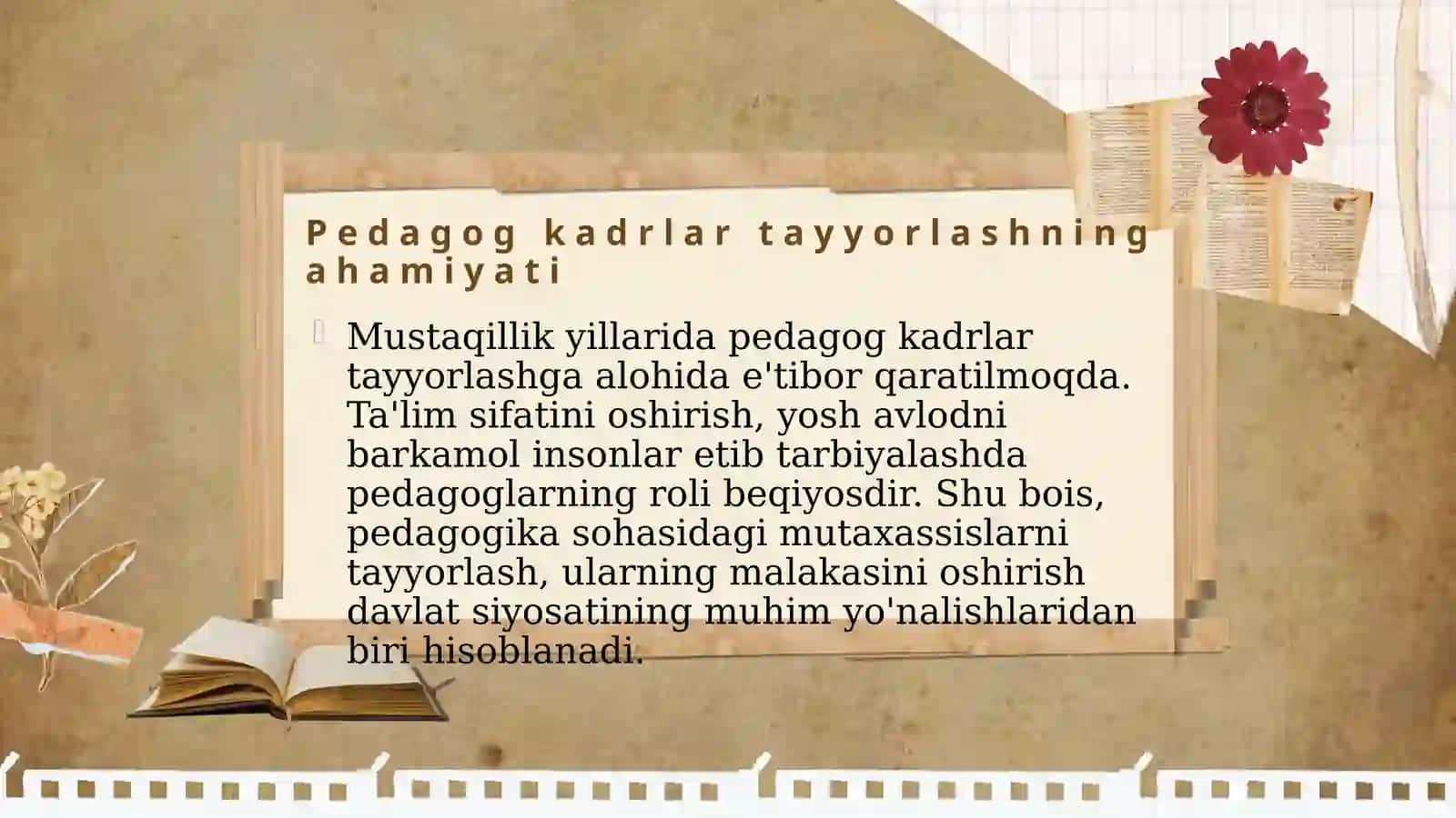 Mustaqillik yillari dapedagog kadrlar tayyorlash va ta'limning integratsion jarayonlari 4