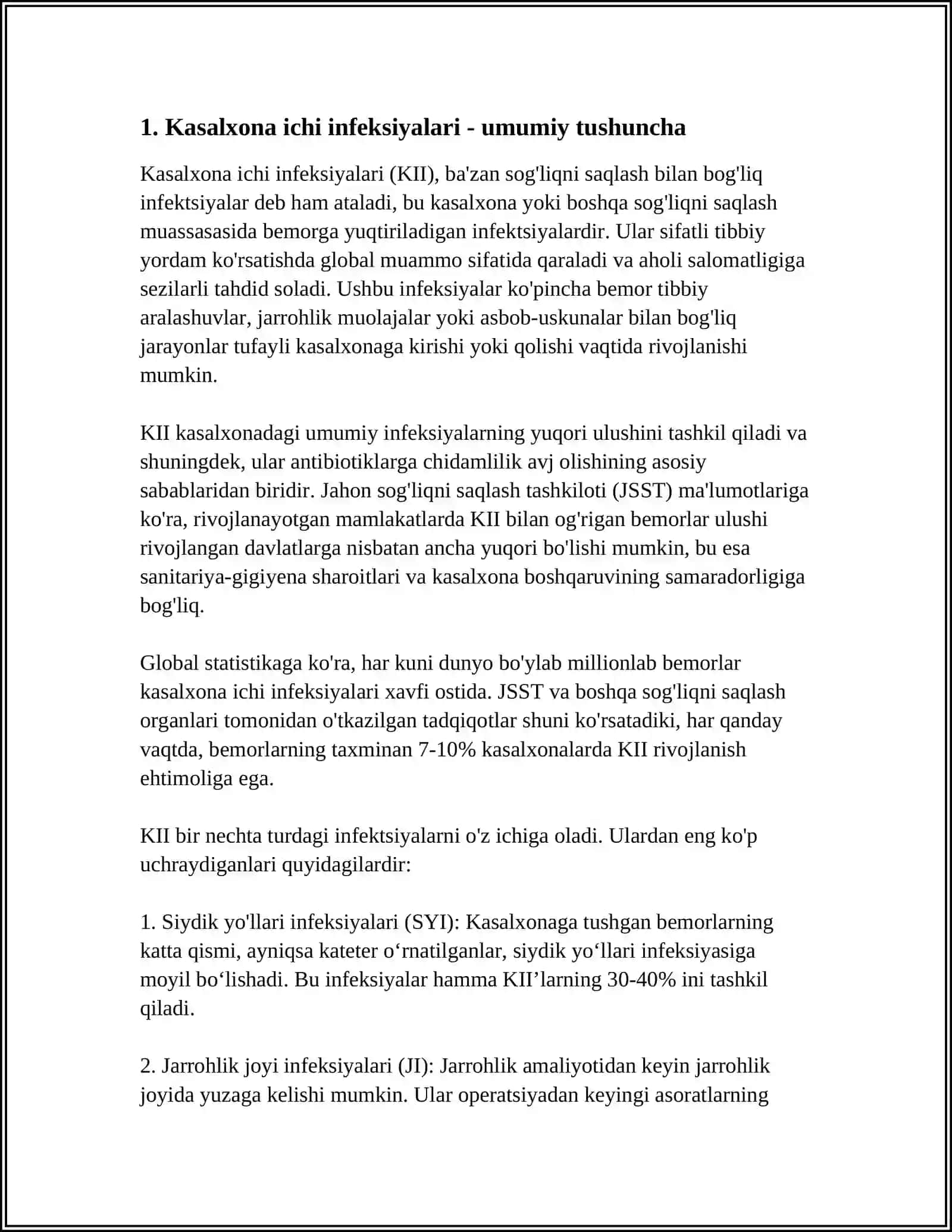 LOYIHA MATERIALLARI BO‘YICHA DAVOLASH-PROFILAKTIKA MUASSASALARINI BAHOLASH 4