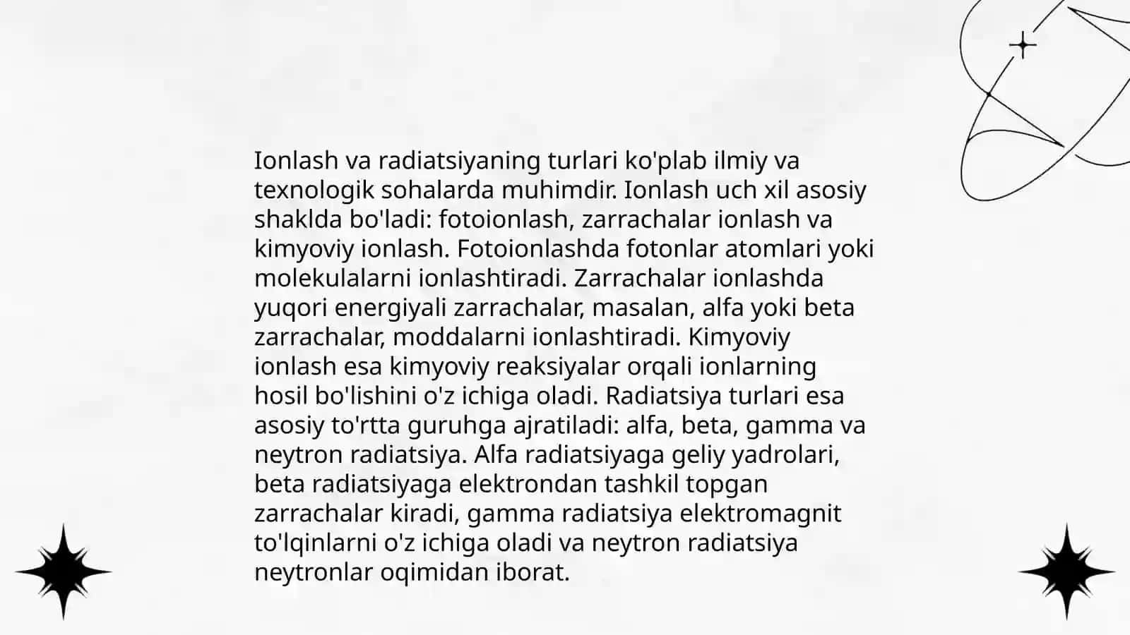 Ionlash effekti, kimyoviy o‘zgarishlar va biologik ta’sir 4