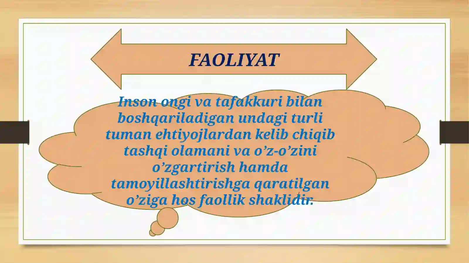 Faoliyat haqida tushuncha 4