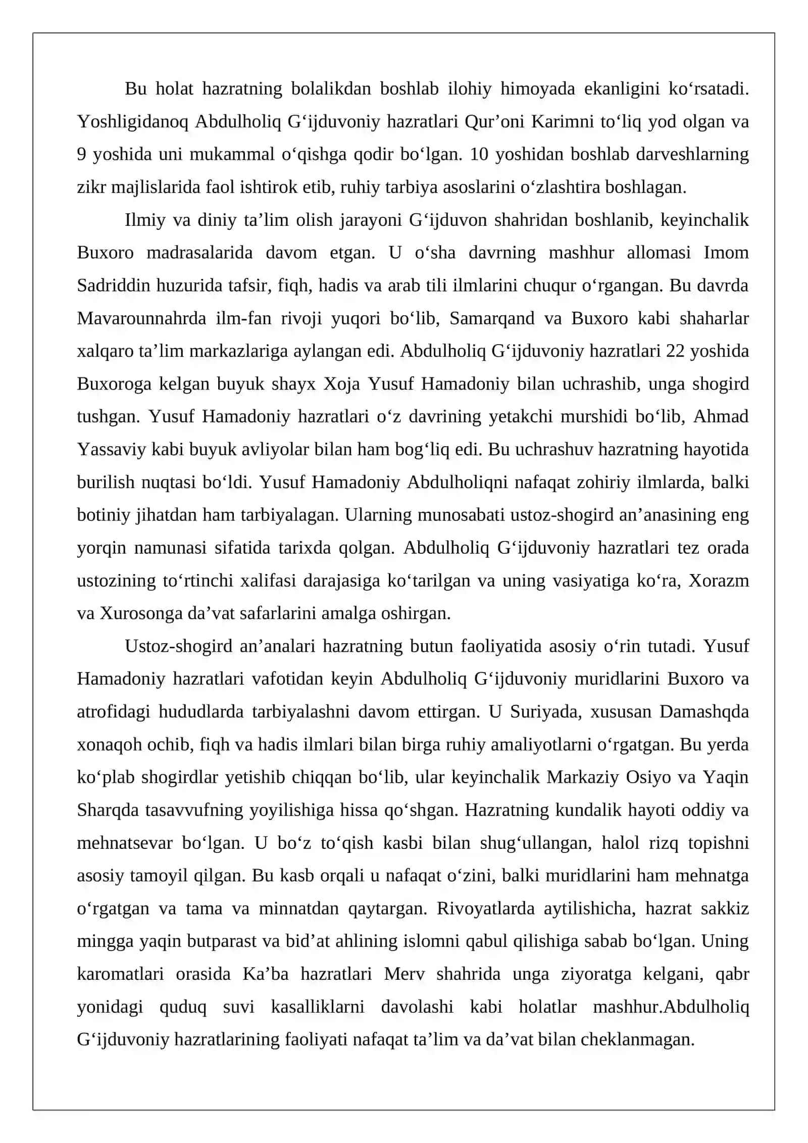Abduholiq G‘ijduvoniy (1103-1179) ta’limotining oʻziga xos jihatlari. 4