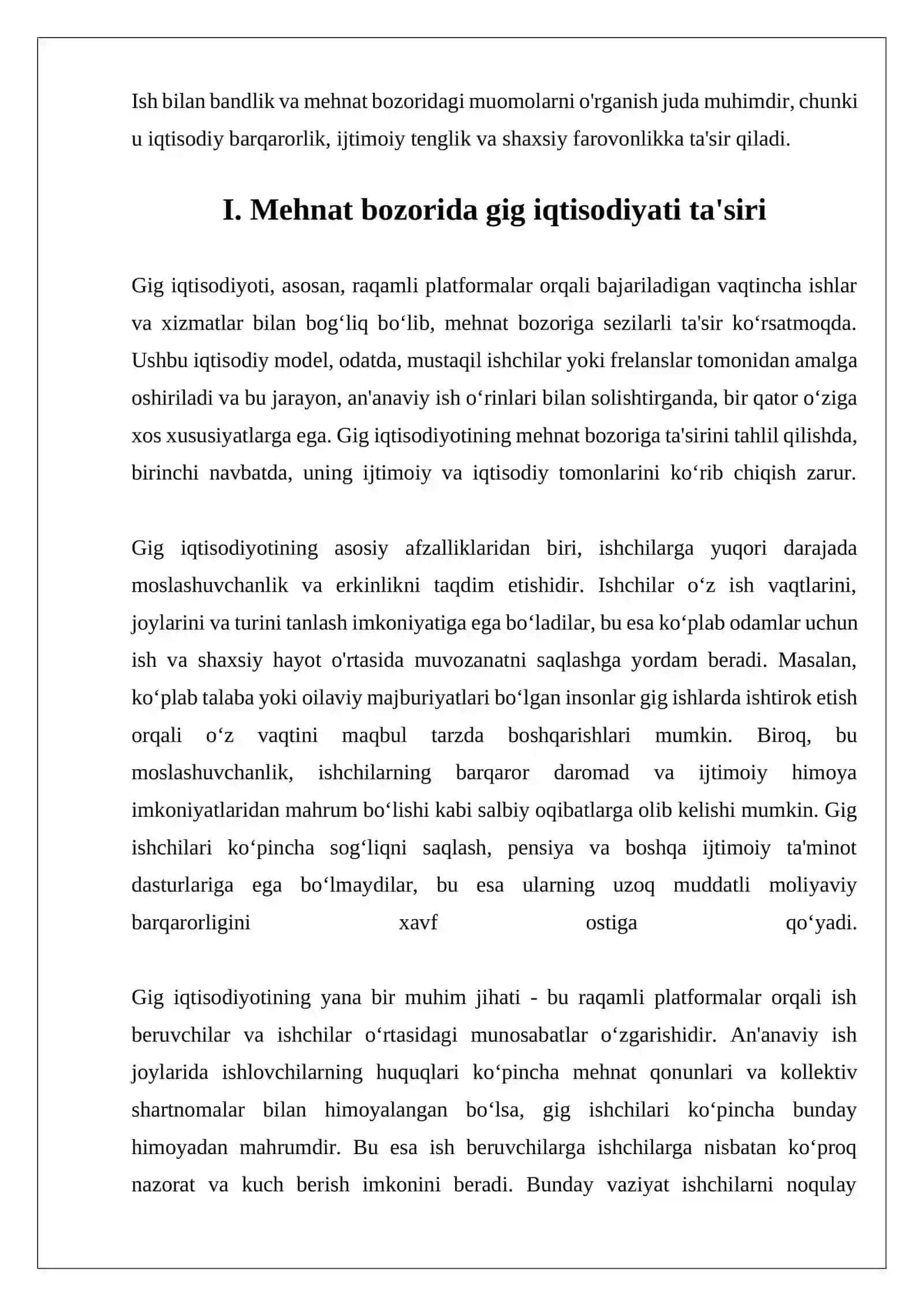 ISH BILAN BANDLIK VA MEHNAT BOZORIDAGI MUOMOLAR 4
