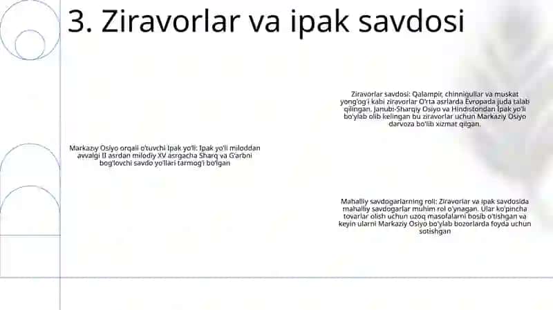 OʻRta Asrlarda OʻRta Osiyoda Savdo YoʻLlari 4