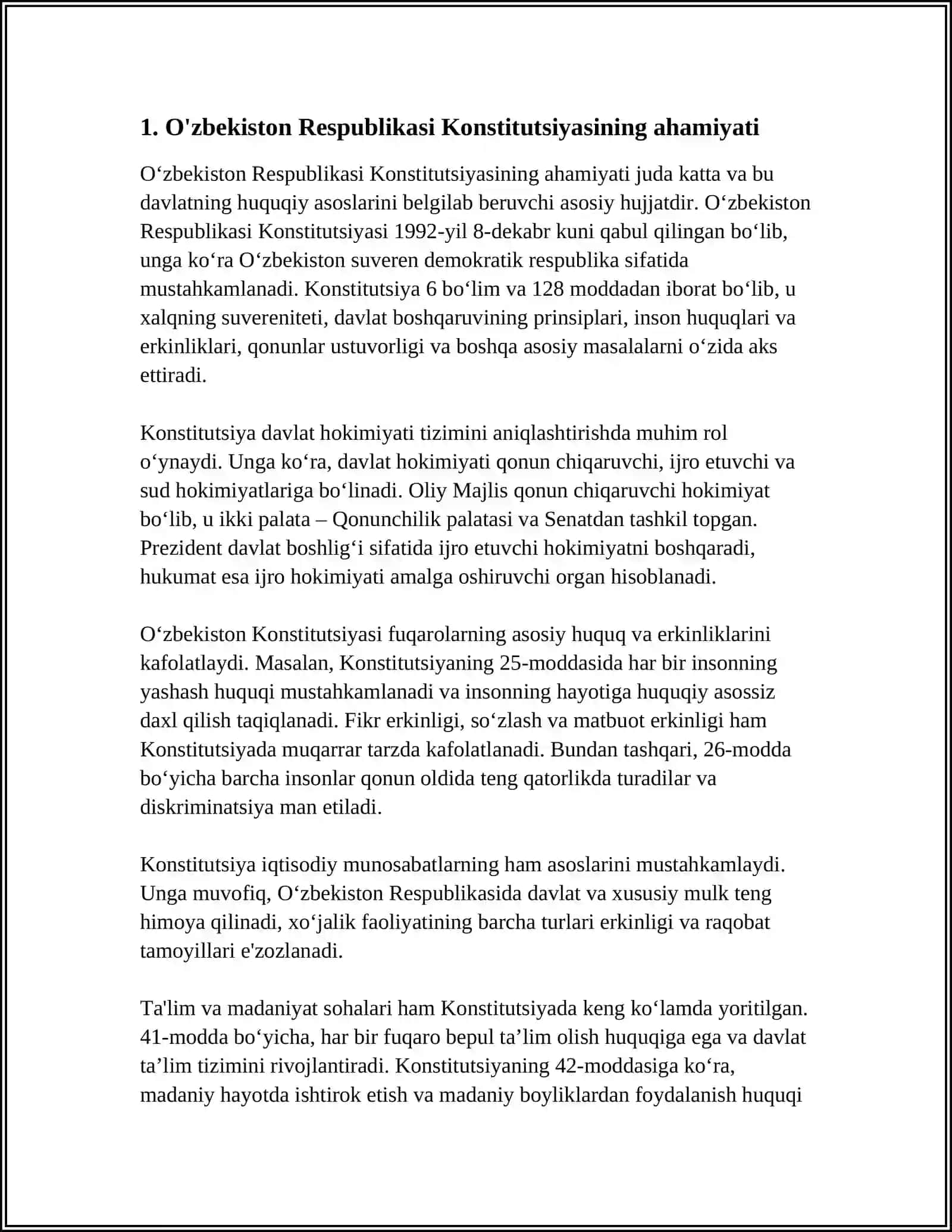 O'zbekiston Respublikasining Konstitutsiyasining Jahon umumiylari 4