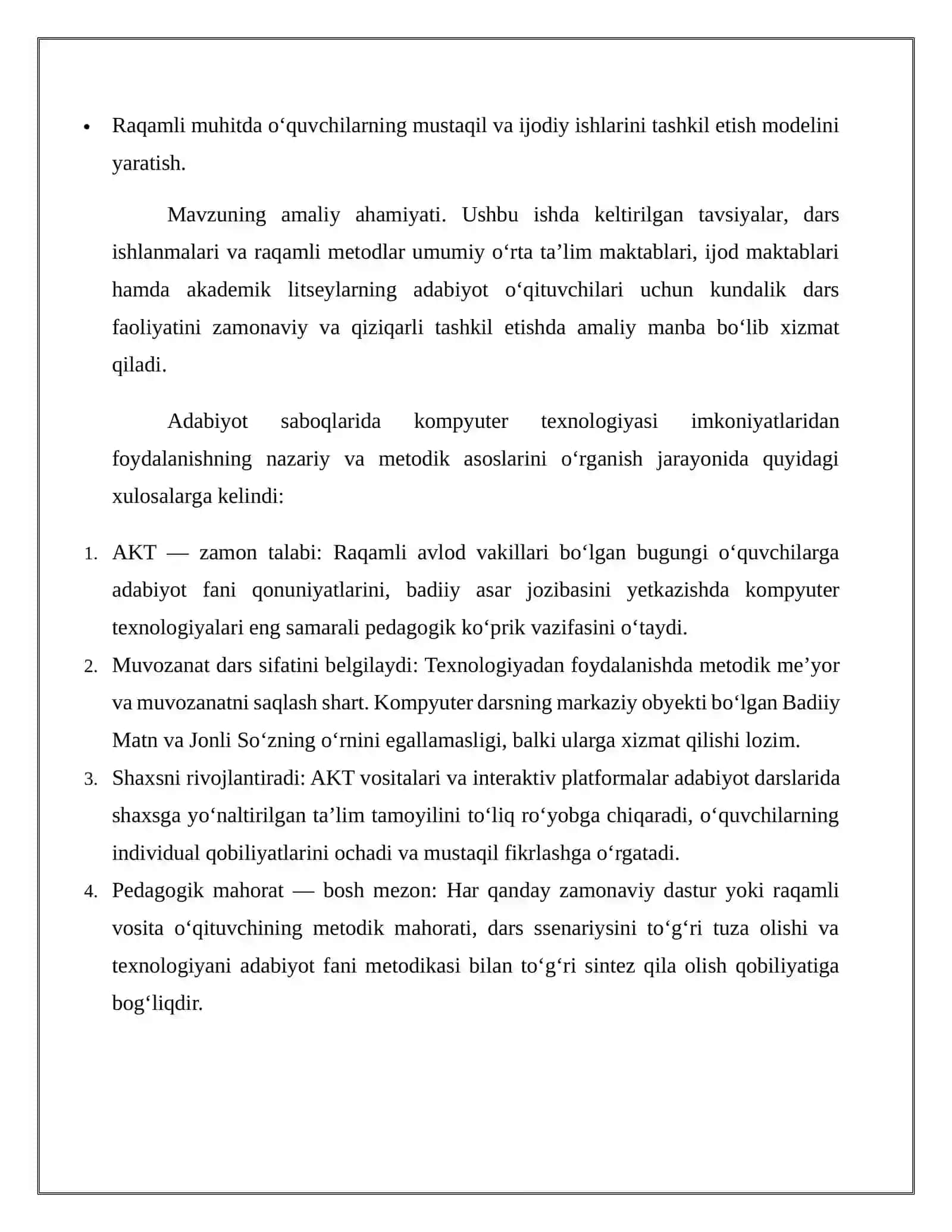 Adabiyot darslarida kompyuter texnologiyalarini qo‘llashning nazariy va metodik asoslari 4