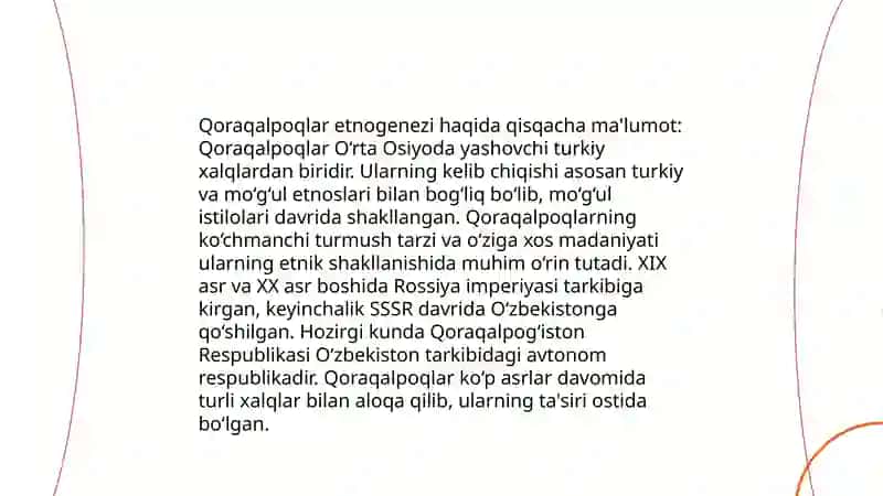 Qaraqolpoqiston tarixi xaqida slayd 4