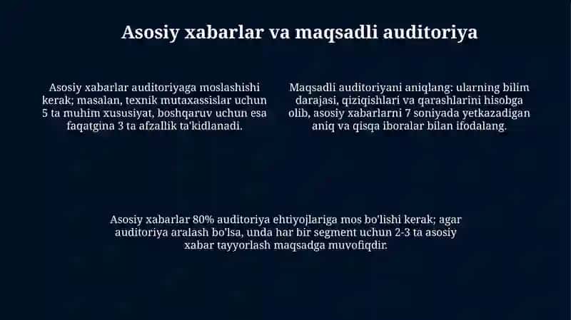 Taqdimotning maqsad va auditoriyasi 4