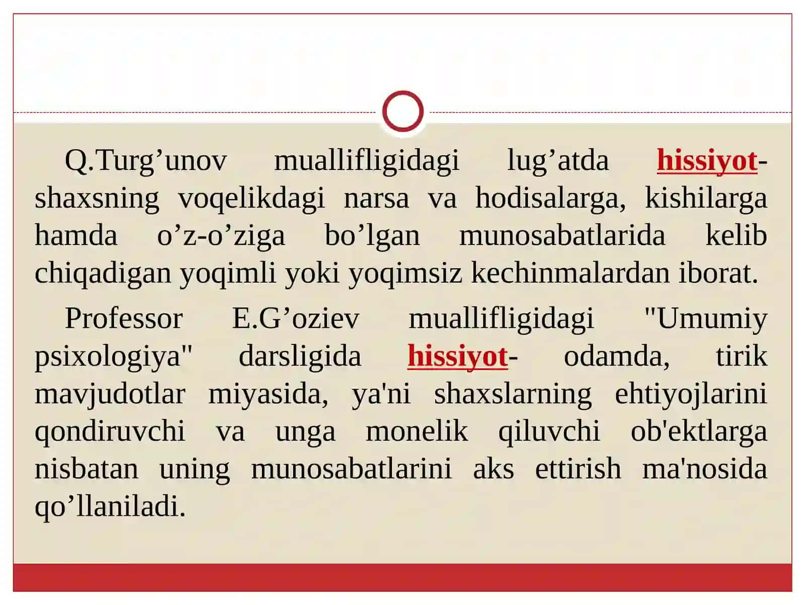 SHAXSNING HISSIY IRODAVIY MOTIVATSION SOHASI- EMOTSIYA, HISSIYOT, IRODA 4