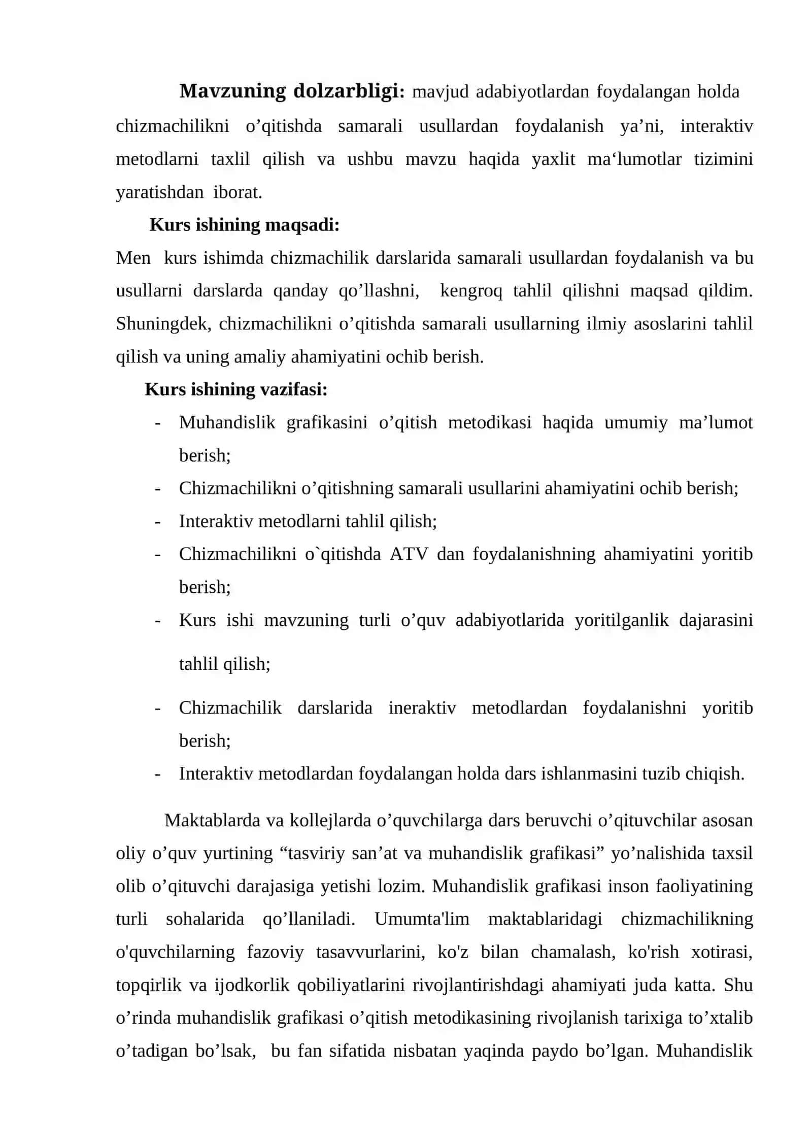 Chizmachilik o’qitishda samarali usullardan foydalanish (interaktiv metodlar) 4