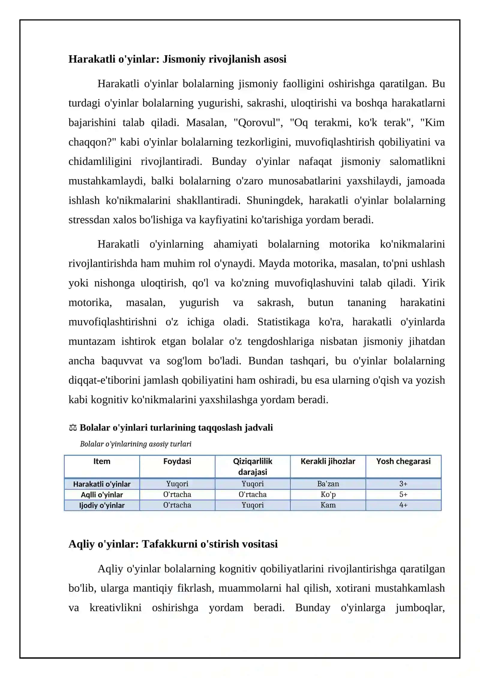 Bolalar o'ynlarining turlari 4