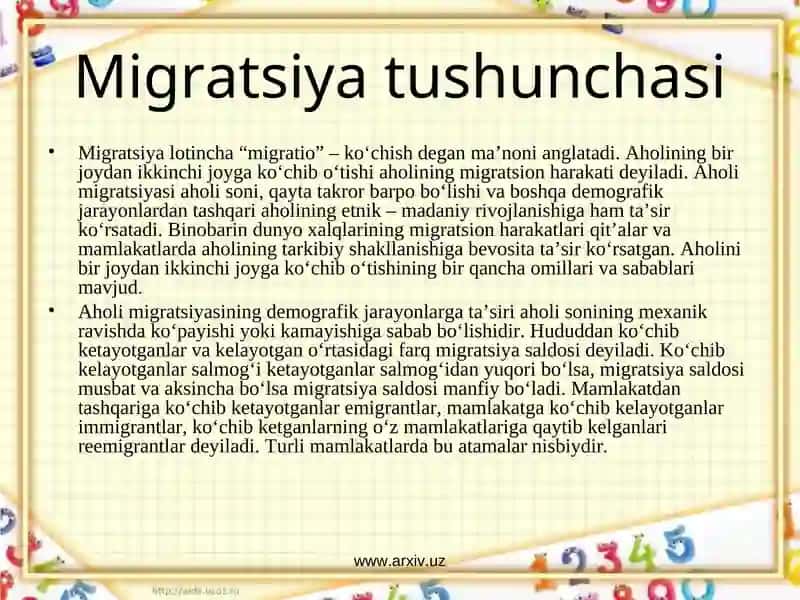 Aholining zamonaviy migratsiya harakatlari 4