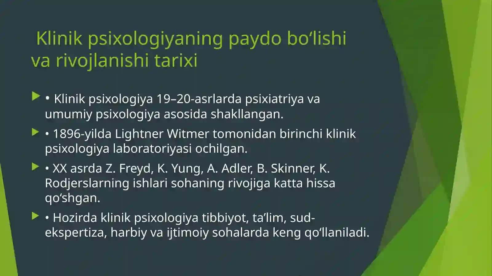 Klinik psixologiyaga kirish. Klinik psixologiyaning ilmiy tadqiqot usullari 4