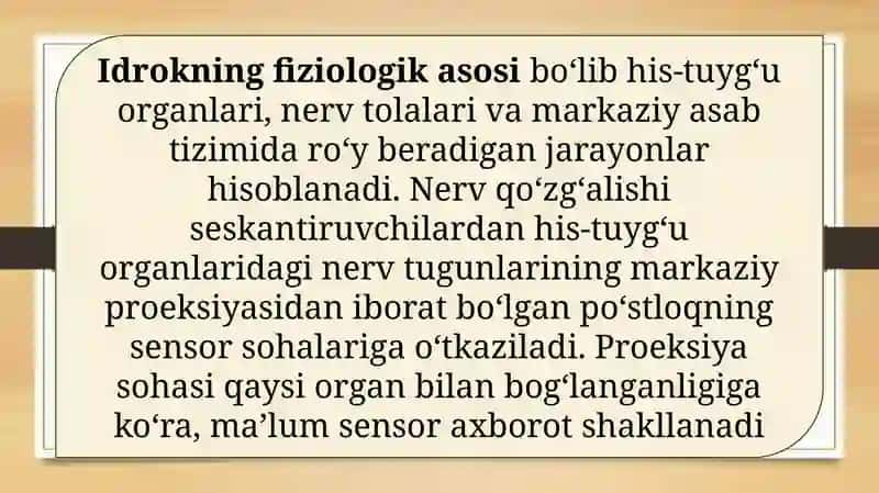 Idrok va uning turlari haqida 4