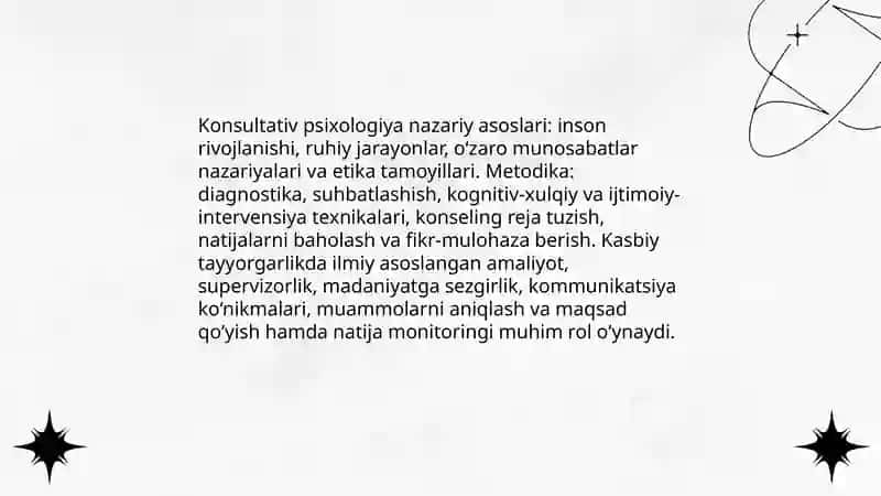 Psixologik Maslahatchining Kasbiy va Psixologik Tayyorgarlik 4