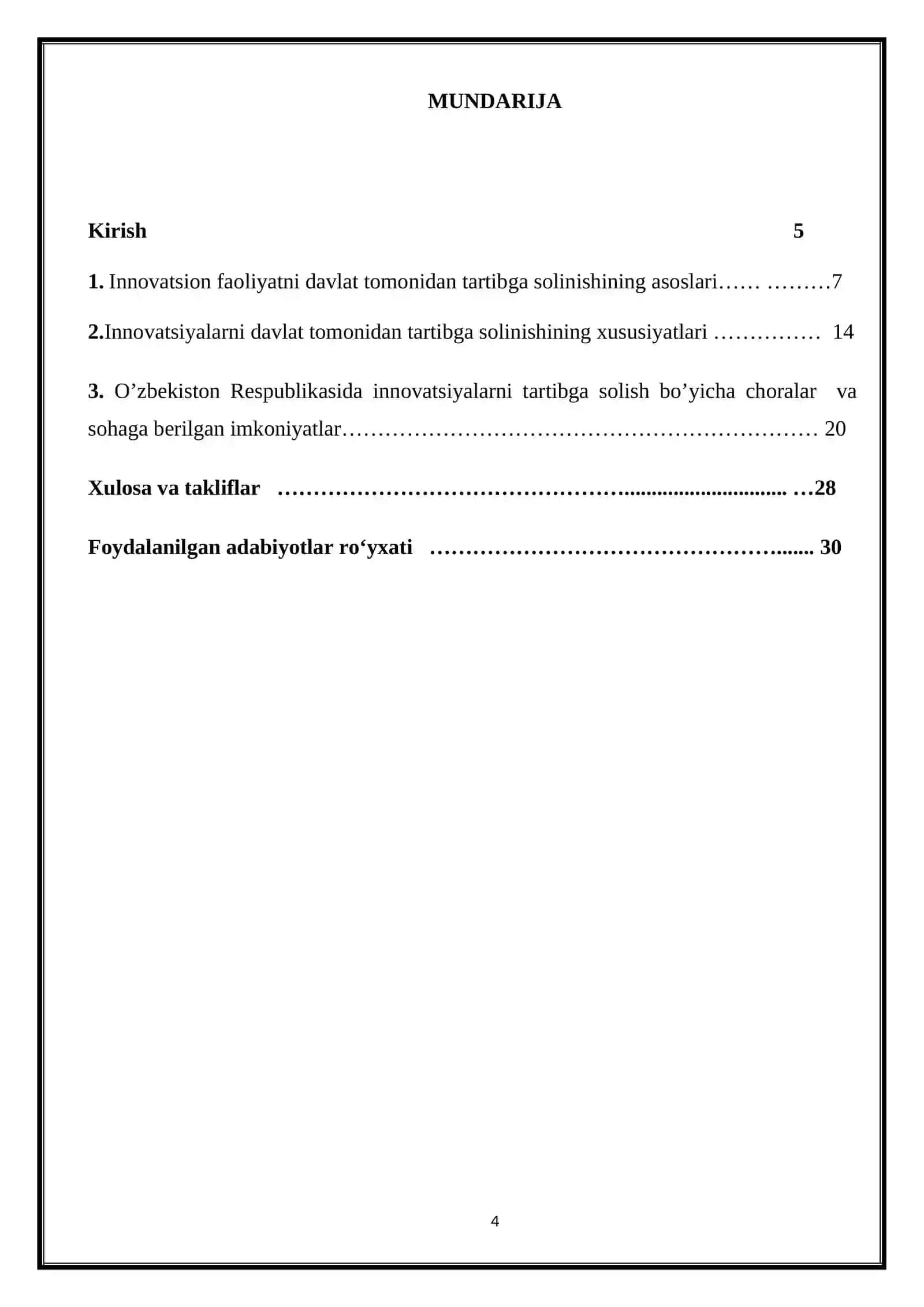 Innovatsion faoliyatni davlat tomonidan tartibga solinishi 4