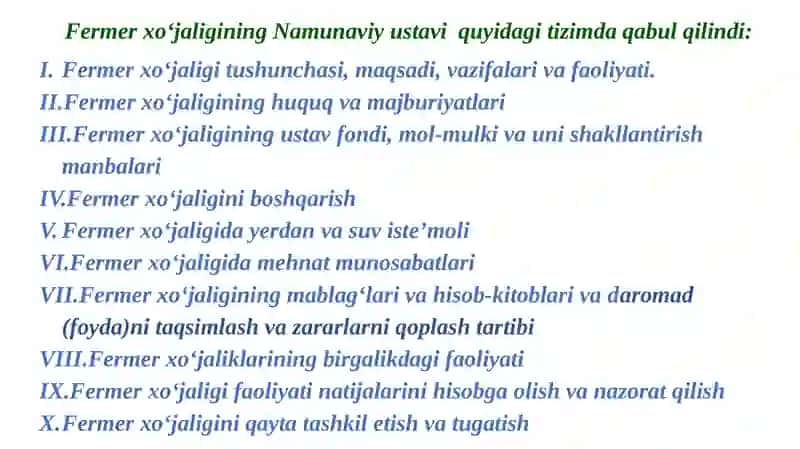 Fermer xo‘jaliklarining huquqiy holati 4