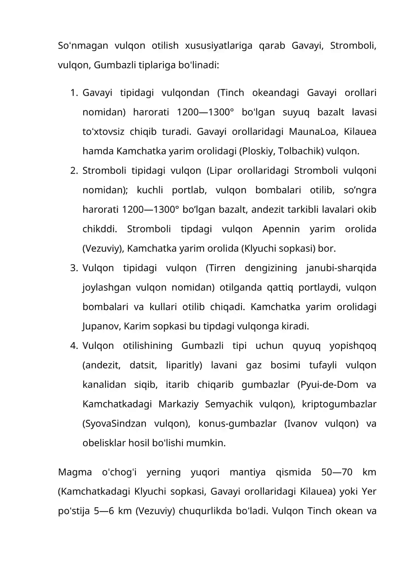 Vulqonlar va ularning geografik tarqalishi 4